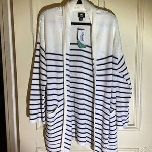 Roots Striped Open Cardigan NWT